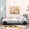 Full Size Car Shaped Platform Bed With Wheels - Gray - Image 9