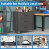 Heavy Duty Metal Storage Cabinet With Wheels 3 Drawer Tool Cabinet For Garage, Office, And Home Organizer Solutions - Brushed Nickel - Image 19
