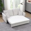 Oren - Chenille Sleeper Sectional Sofa With Storage 2 Toss Pillows - Gray - Image 10