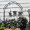 Metal Garden Arch Assemble Freely With 8 Styles Garden Arbor Trellis Climbing Plants Support Rose Arch - Black - Image 6