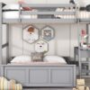 Full Over Full Bunk Bed With Desk - Gray - Image 18