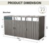 Garbage Bin Shed Stores 3 Trash Cans Metal Outdoor Bin Shed For Garbage Storage, Stainless Galvanized Steel, Bin Shed For Garden Yard Lawn - Gray - Image 9