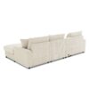 Sectional With Bluetooth Speakers L Shaped Couch With Console USB Charger, Cup Holders Storage Ottoman Deep And Wide Seat Cloud Sofa - Cream - Image 8