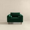 Amber - Velvet Lounge Chair - Brown / Dark Green - Image 6