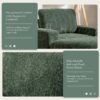 Oversized Chaise Lounge Indoor Rabbit Fur Sofa Bed With Storage Ottoman And Armrests Cup Holders With Deep Seat - Green - Image 20