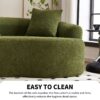 4 Seater Sofa With Chenille Fabric, 30D, 60 Hardness Full Sponge, 4 Pillow For Living Room, Home Furniture Sleeper Sectional Sofa For Apartment - Green - Image 6