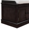 Storage Bench With 4 Doors And Adjustable Shelves, Shoe Bench With Removable Cushion For Living Room, Entryway - Espresso - Image 9