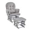 Mason - Glider And Ottoman Gray Wood - Light Gray Fabric - Image 2