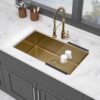 Undermount Kitchen Sink 32" X 19", 16 Gauge Deep Single Bowl - Gold - Image 2