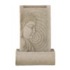 Indoor Buddha Water Fountain, Polyresin Tabletop Fountain With LED Light - Beige - Image 2