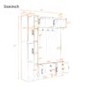 Tall Hall Tree With Shoe Storage, 4 In 1 Entryway Bench With 6 Cabinets, 4 Coat Hooks & Adjustable Shelf For Hallway - White - Image 3