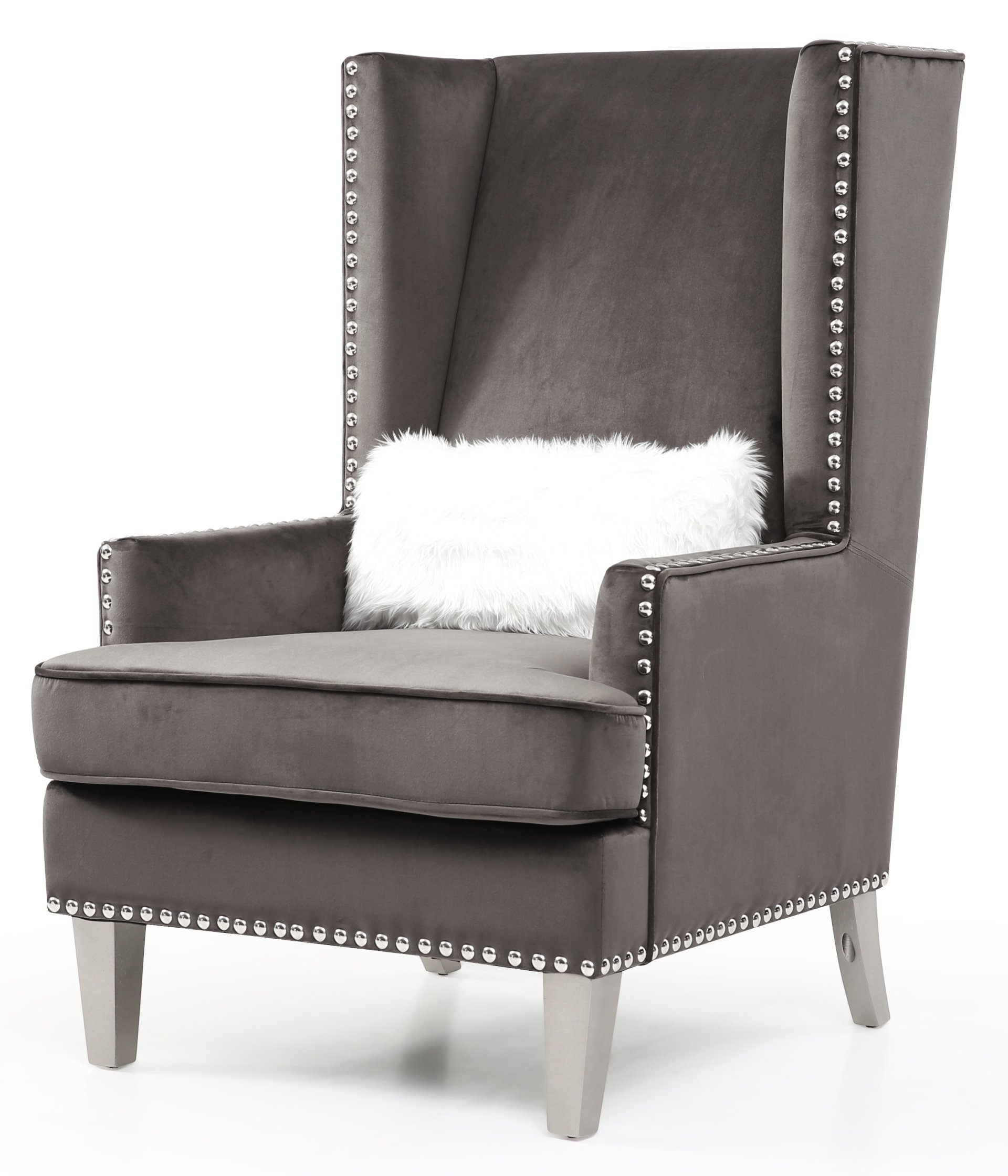 Elegant Traditional Armchair - Dark Gray - Image 2