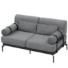Modern Loveseat Sofa 59" Sofa Couch 2 Seater With USB Ports, Unique Cylindrical Armrests - Gray - Image 13