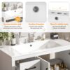 36" Bathroom Vanity With Sink, Soft Close Doors, Adjustable Shelf & 3 Drawers - White - Image 8