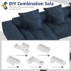 Modern Oversized Modular Sectional Sofa, Sparkling Chenille Fabric Soft Cushion Sofa With 6 Pillows, 6 Pieces Diy Combination Tufted Sofa, No Assembly Required - Blue - Image 18