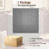 36" Shaker Free Standing Bathroom Vanity Cabinet With Sink, Soft Close Drawers, Soft Close Doors - Gray - Image 9