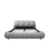 King Size Luxury Upholstered Platform Bed With Oversized Padded Backrest And Solid Wood Frame, Suitable For Multiple Heights Of Mattresses - Gray - Image 9