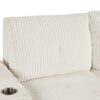 Sectional Sofa Pull Out Sofa Bed L - Shaped Sofa With Movable Ottoman And Stool, Large Storage Space, A Cup Holder, And 2 USB Ports For Living Room - Creamy White - Image 23