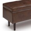 Shay - Mid Century Rectangular Storage Ottoman - Distressed Chestnut Brown - Image 3