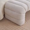 Modern Upholstered Armless Bed Bench, Channel Tufted Couch Daybed Chaise, Ivory Chenille - Ivory - Image 7
