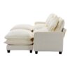 Chenille Upholstered Sectional Sofa With Removable Ottoman, USB Ports, Cup Holders, And Storage - Beige - Image 12