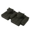 Modern Oversized Modular Sectional Sofa With 2 Chaise Lounge And 2 Armrest, Sparkling Chenille Fabric Soft Cushion Sofa With 4 Pillows, 4 Pieces Diy Combination Tufted Sofa, No Assembly Required - Black - Image 18