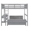 Full Over Full Bunk Bed With Desk - Gray - Image 5