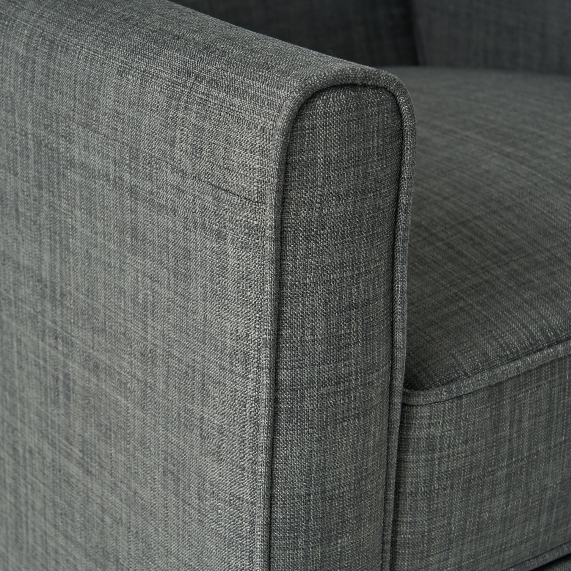 Linen Push Back Chair For Elegant Home - Dark Gray - Image 16
