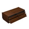 Modern Rectangle Coffee Table With 4 Drawers And 2 Display Shelves, Tempered Glass For Living Room - Brown - Image 11