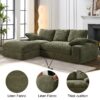 Modern Minimalist Modular Sectional Sofa Set, Upholstered Sleeper Sofa - Army Green - Image 4