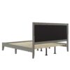 King Size Mid Century Solid Wood Platform Bed With Upholstered Headboard - Gray - Image 10