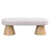 Dining Bench For Dining Room, Upholstered Bedroom End Of Bed Entryway Bench Fabric Ottoman For Living Room - Beige - Image 5