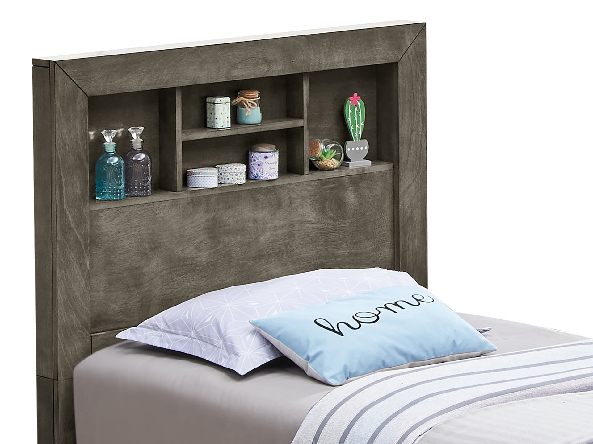 Queen Bed Elegant Transitional - Gray - Image 6