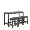 Oriana - 4 Piece Counter Height Pub Table Set With Tufted Stools - Gray - Image 8