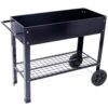 Elevated Mobile Raised Ergonomic Metal Planter Garden Bed With Wheels Powder Coated Steel - Black - Image 6