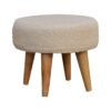 Petite Footstool - Cream / Brown - Image 5