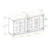 Modern Farmhouse Windowpane Glass Door TV Stand For TVs Up To 65" - Gray Wash - Image 2