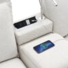 Modern Sectional Cloud Sofa With Console USB Charger Reading Light Cup Holder, Wide Seat 4 Seat Modular Couch Storable Indoor Funiture - Beige - Image 9