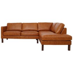 Juno - Sectional Right Waxy Sofa - Cognac