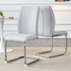 Luxury Simple Arch Chair (Set of 2) Light Material High Resilience Dining Chair With Arched Metal Leg - Light Gray / Silver - Image 5