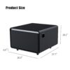 Modern Smart Side Table With Built-In Fridge, Wireless Charging, Temperature Control, Power Socket, USB Ports, Outlet Protection, Induction Light - Black - Image 10