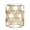 Round Table With Marble Top And Metal Base - Gold / Natural - Image 8
