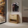 Modern Freestanding Bathroom Vanity With 2 Doors Storage, Excluding Sink - Oak - Image 4