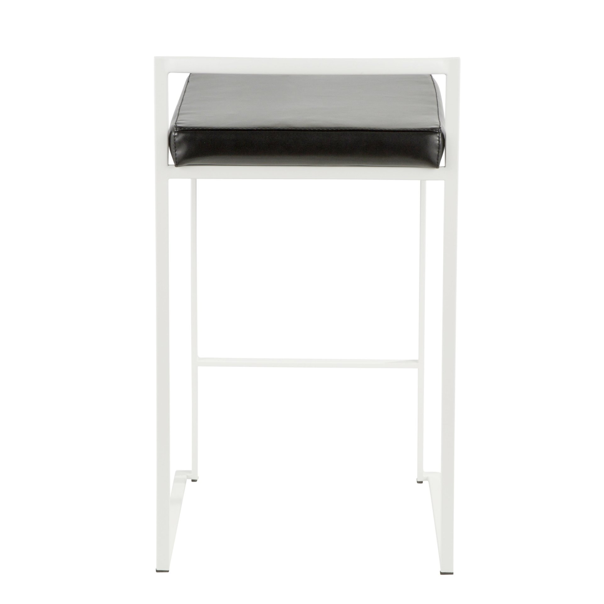 Fuji - Contemporary Stackable Counter Stool (Set of 2) - Black / White - Image 5