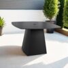 Rounded Square Outdoor Pedestal Dining Table - Ember Black - Image 4