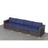 Outdoor Wicker Patio Sofa Set With Feet, 4 Piece Modular Design, Weather Resistant Rattan - Espresso - Image 5