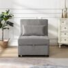 Stylish Folding Ottoman Sofa Bed With Multifunctional Design - Gray - Image 4