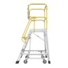 Heavy Duty Aluminum 4 Step Rolling Platform Ladder With 375Lbs Capacity And Safety - Silver - Image 7