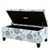 Luxury Storage Ottoman With Floral Patterned Fabric, Soft Close Hinges, Functional Footrest & Seat - Multicolor - Image 9
