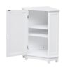 Bathroom Cabinet Triangle Corner Storage Cabinet With Adjustable Shelf Modern Style - White - Image 18